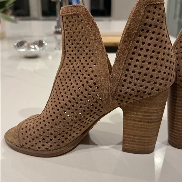 Lucky Brand Brown Perforated Ankle Booties - Picture 2 of 5